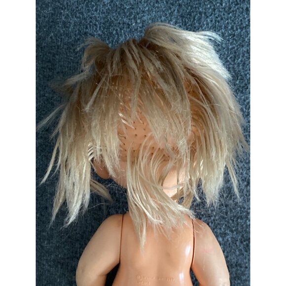 VTG Mattel Tippee Toes Baby Doll Blonde Hair Blue Eyes Girl Articulated 1980 - Picture 7 of 12